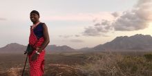 Samburu on a rock
