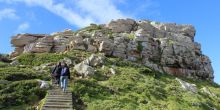 Hiking trails wind through the beautiful setting at Cape of Good Hope Nature Reserve, Cape Town, South Africa