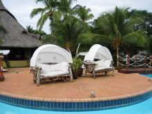 The pool with lounging area at Amarina Hotel, Nosy Be, Madagascar (Mango Staff photo)