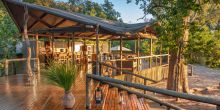 Bar & Lounge at Little Kwara Camp, Okavango Delta, Botswana