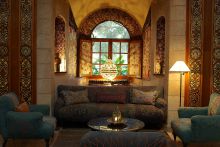 A lounge at La Gazelle D'Or, Taroudant, Morocco