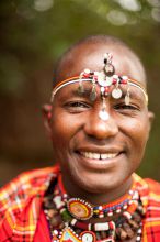 Traditionally dressed with beautiful beading at Lewa Wilderness Trails, Lewa Conservancy, Kenya