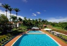Pool view at Lake Victoria Hotel, Entebbe, Uganda
