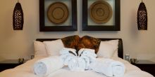 The stylish and modern guest rooms at Namutoni Rest Camp, Etosha National Park, Namibia
