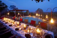 Outdoor dining at Beho Beho, Selous National Park, Tanzania