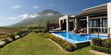 The main lodge amid its striking setting at Delaire Graff, Stellenbosch, South Africa