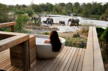 A private outdoor jacuzzi to watch the wildlife pass by at Londolozi Granite Suites, Sabi Sands Game Reserve, South Africa