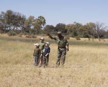 Kids on a safari walk at Seba Camp, Okavango Delta, Botswana (Wilderness Safaris)