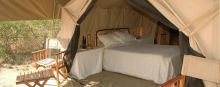 The layout of the guest tents at Serengeti Savannah Camps, Serengeti National Park, Tanzania