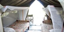 Tent interior at Mantana Lake Mburo Camp, Lake Mburo National Park, Uganda