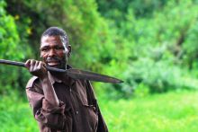 The staff teaching about their culture at Mount Gahinga Lodge, Mgahinga National Park, Uganda