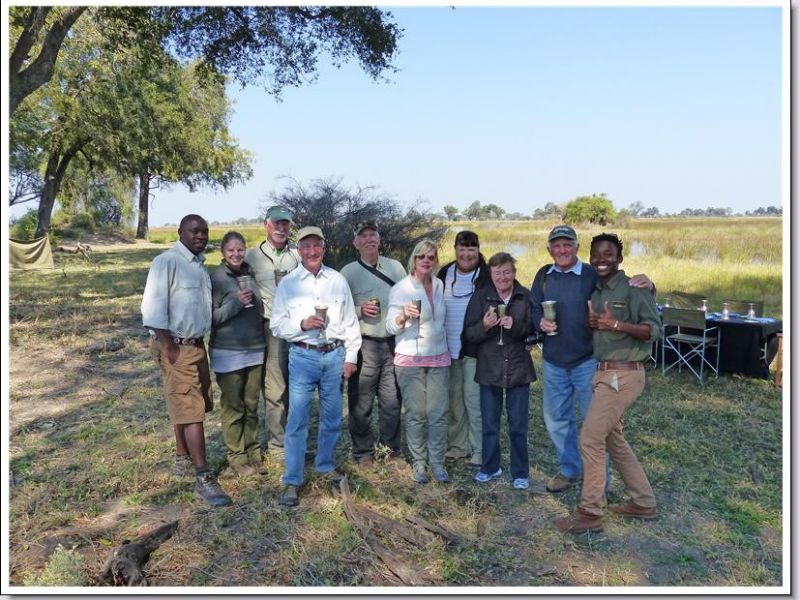 Allan Larson & Friends go to Southern Africa Ron West took this picture at our bush lunch at Duba Plains Camp on our recent photo safari to Zambia, Zimbabwe, Botswana, and South Africa. We all had a great time with no problems whatsoever. As you know, this is my 9th safari and more than 40 camps with Mango with never a serious glitch. There are so many details, so many "moving parts" on a trip like this that it continually amazes me how it is all so flawlessly coordinated. You folks do a wonderful job.
Allan Larson
Denver, CO
<br><em>— Allan Larson & Friends go to Southern Africa</em>
